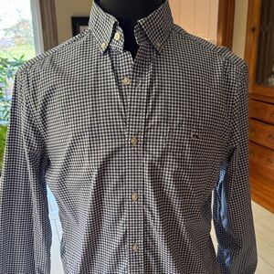 Men's Vineyard Vines Navy and White Classic Fit Tucker Shirt Checkered Shirt